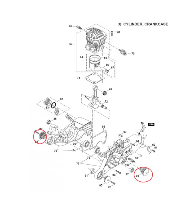 Amortizor drujba Dolmar PS 6400, 7300, 7900/Makita DCS6401, 7301, 7901