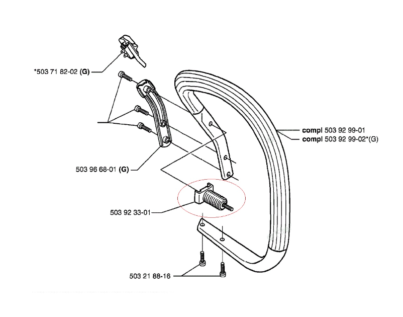 Amortizor drujba Husqvarna 355/357/357XP/359 (maner)