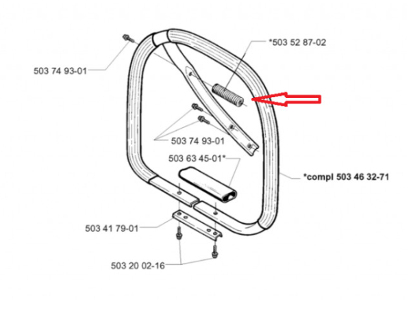 Amortizor drujba Husqvarna 394, 395 - maner