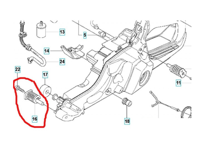 Amortizor drujba Husqvarna 545, 560 XP, 562 XP original