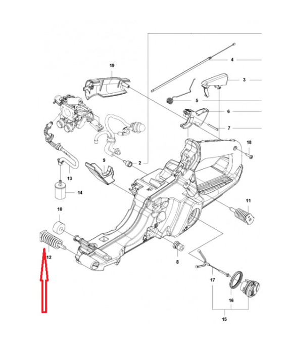 Amortizor fata drujba Husqvarna 565, 572XP