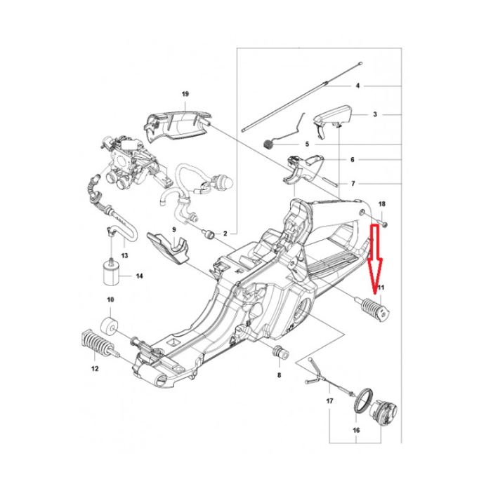 Amortizor spate drujba Husqvarna 565, 572XP