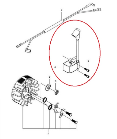 Aprindere drujba Husqvarna 136, 141, 235, 236, 240 (originala)