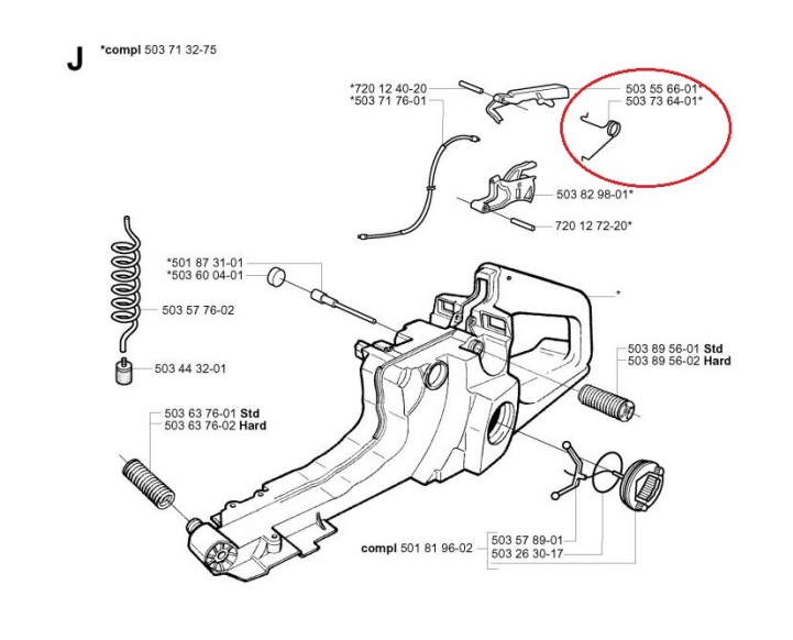 Arc acceleratie compatibil Husqvarna 362/365/371/372