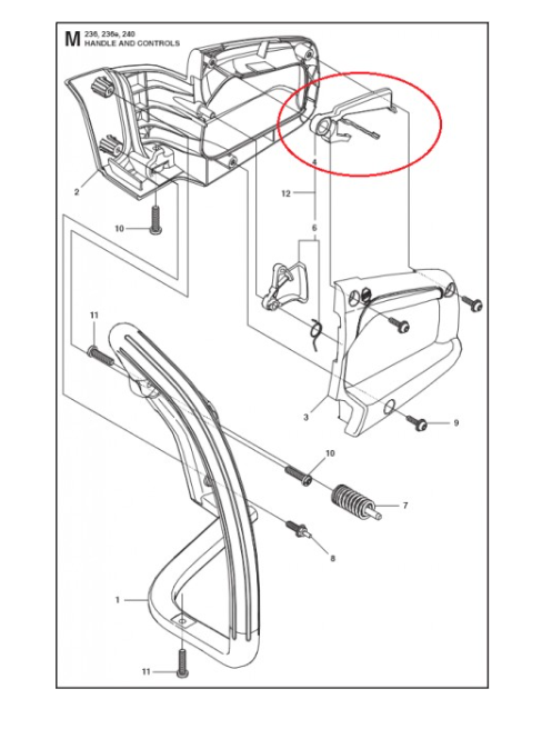 Blocator acceleratie drujba Husqvarna 235/240 - superioara (originala)