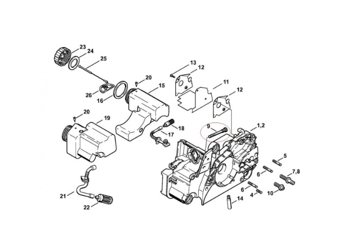 Bolt carburator drujba compatibil Stihl MS 170, 180, 017, 018, Set 2 buc