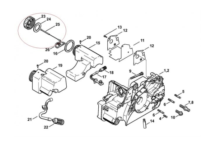 Buson benzina / ulei compatibil drujba compatibil Stihl (model vechi)