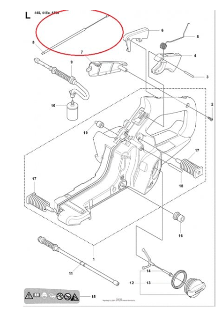 Cablu acceleratie drujba compatibil Husqvarna 445/450