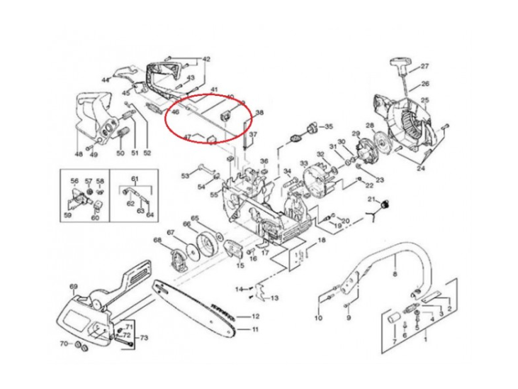 Cablu acceleratie drujba compatibil Partner 340S/350S/360S