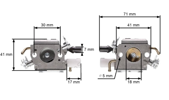 Carburator drujba Husqvarna 340, 345, 350, 353 (cu pompita, cu 2 tevi)