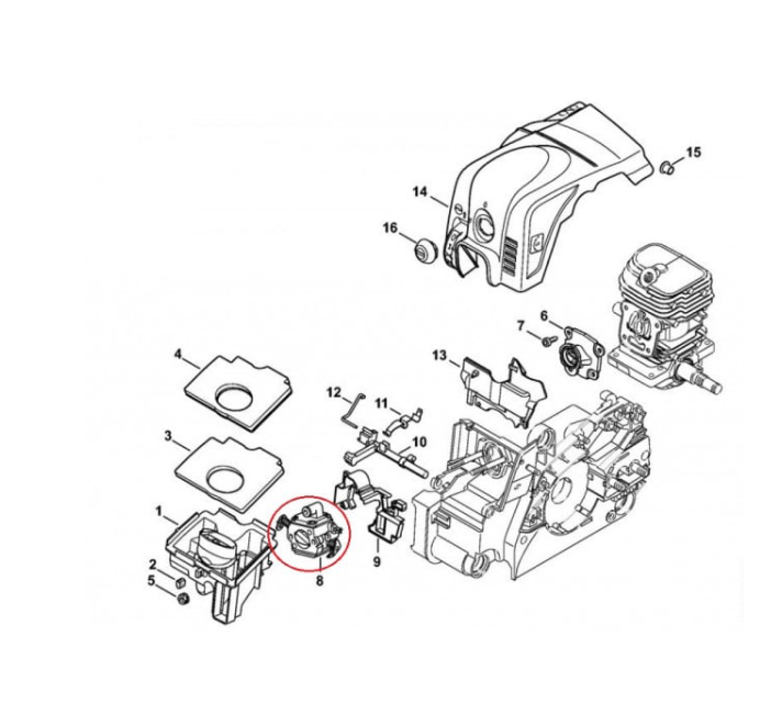 Carburator drujba compatibil Stihl Ms 170, Ms 180 2 MIX