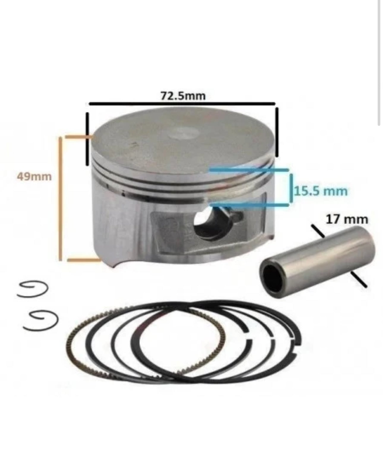 Kit piston ATV Linhai 300cc , 72.5mm