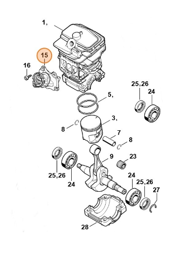 Galerie admisie drujba compatibila Stihl MS 231, MS 251