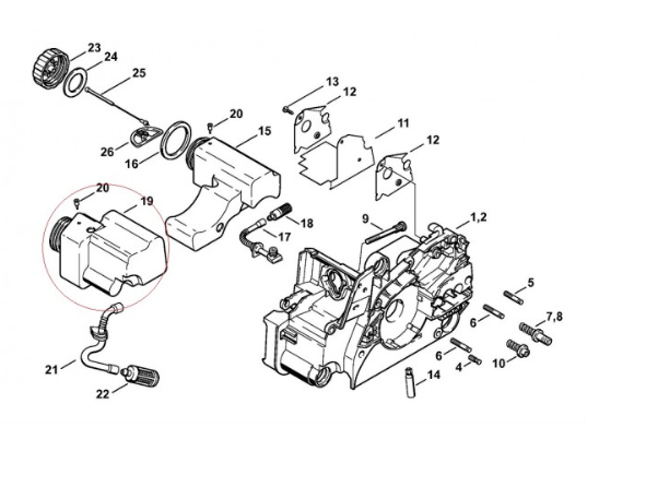 Rezervor benzina drujba compatibil Stihl MS 170, MS 180, 017, 018