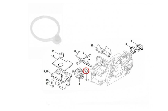 Saiba carburator drujba compatibila Stihl 017, 018, MS170, MS180 (buc)
