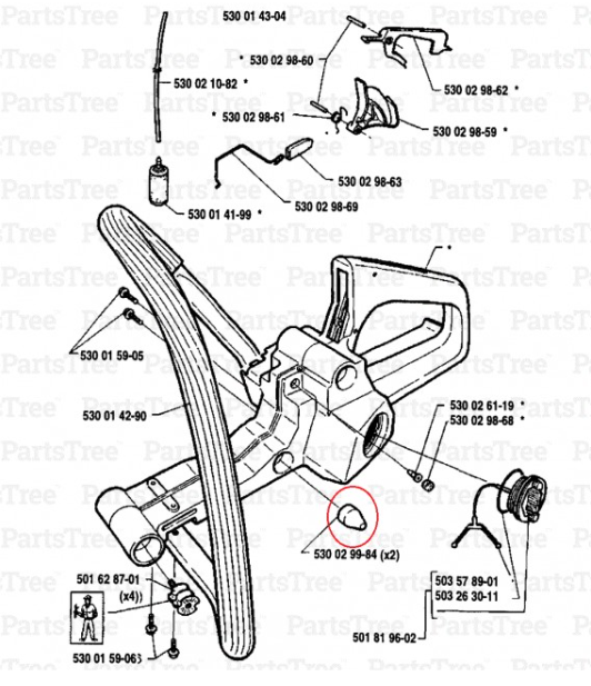 Tampon cauciuc Husqvarna 136, 137, 141,142 model 1