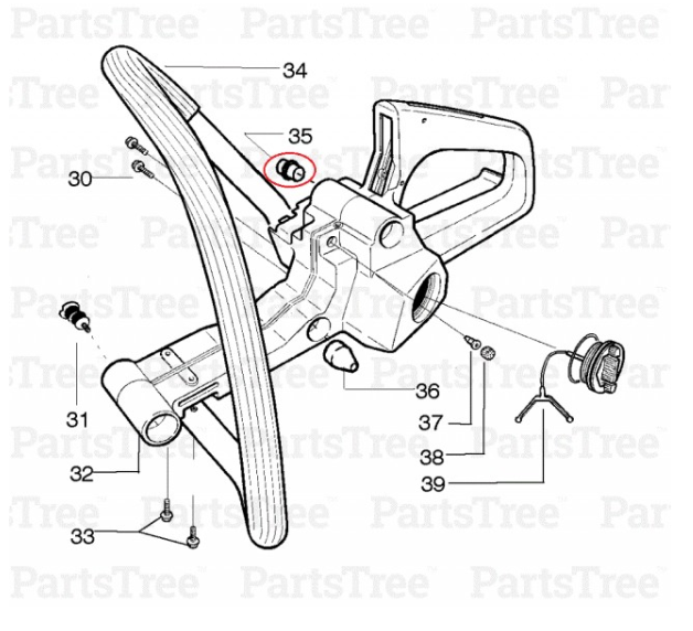 Tampon cauciuc Husqvarna 136, 137, 141,142 model 2