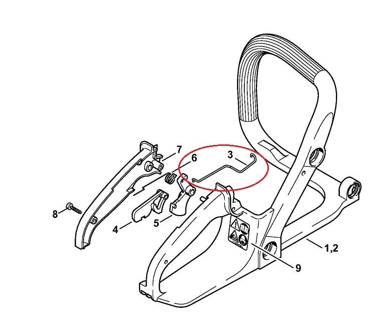 Tija acceleratie drujba compatibila Stihl MS 170/MS 180/017/018