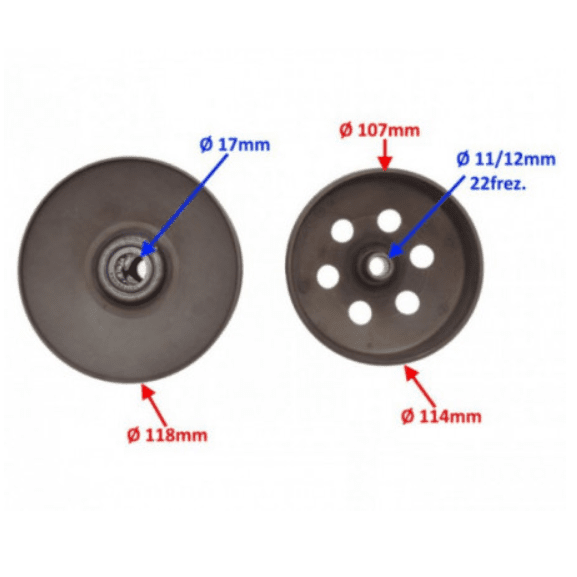 Ambreiaj complet Piaggio/Aprilia/Gilera Typhoon 50-80cc , 21 dinti