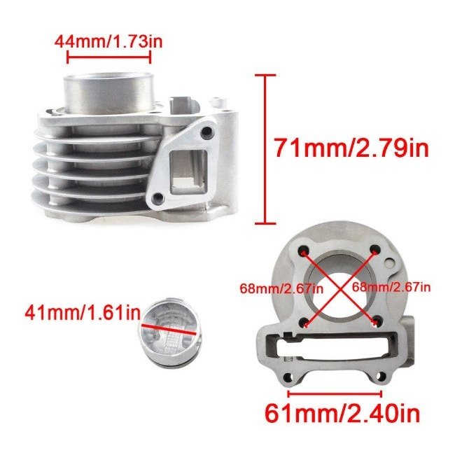 Kit Cilindru - Set motor Scuter/Atv GY60 4T  - 44mm