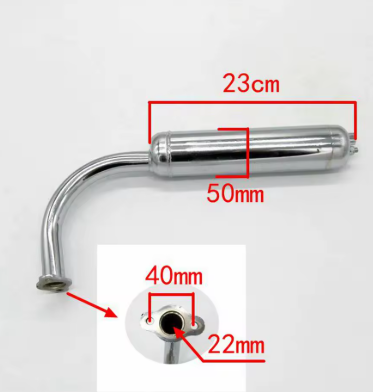 Toba esapament motor bicicleta 50/60/80cc-2T