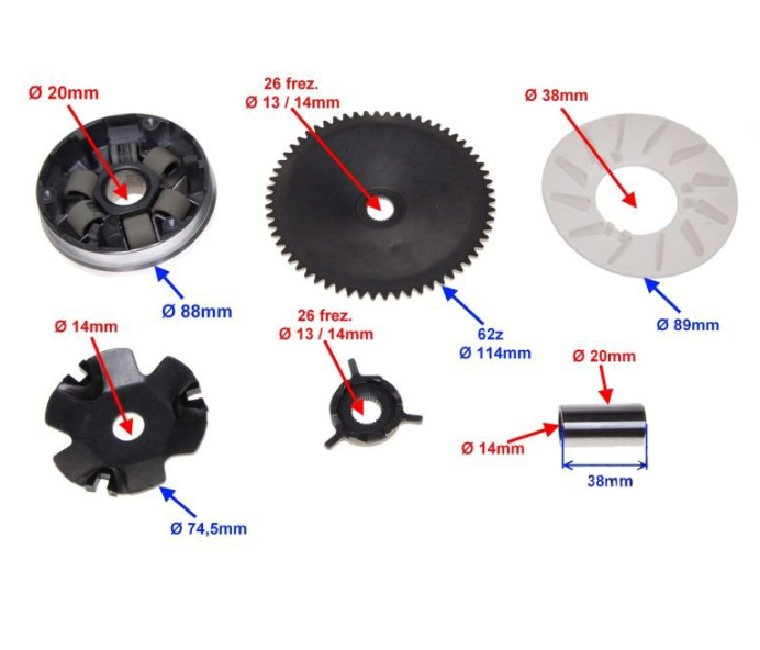 Variator complet scuter GY6 50cc