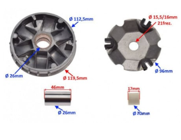 Variator scuter Piaggio 125 - 150cc -2T